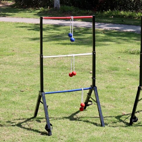 Metal Frame Ladder Ball Game Set - Portable Outdoor Games Ladder Toss with Scorekeeper - Includes 6 Bolas and Carry Case in Saudi Arabia