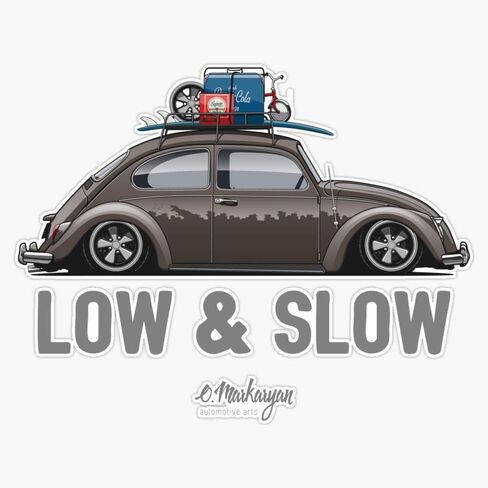 Beetle Low & Slow (Brown) Wumper Sticker Window Vinyl Secal 5 " in Kuwait