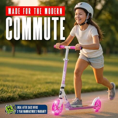 Rush 125 Kids Folding Kick Scooter – Light-Up 125mm Wheels, Adjustable Handlebar, Carbon Steel Frame – Ages 5+ – Madd Gear in Kuwait