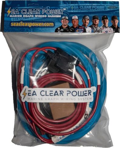 Sea Clear Power #1 Rated Walleye Boat Marine Graph Wiring Harness - Power to Fish Finders, GPS, FFS, 360 Devices, and Graphs Compatible for Lowrance, Humminbird, and Garmin Electronics in Saudi Arabia