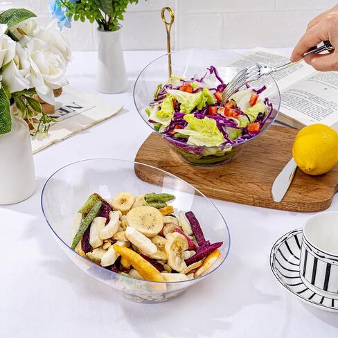 Bucla 12 Pack Blastic Serving Bowls - 20 Oz Angled Serving Bowls يمكن التخلص منه للرقائق والحلوى والسلطة والفواكه - مثالية للحفلات والزفاف in Kuwait