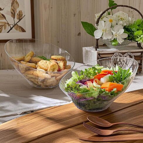Bucla 12 Pack Blastic Serving Bowls - 20 Oz Angled Serving Bowls يمكن التخلص منه للرقائق والحلوى والسلطة والفواكه - مثالية للحفلات والزفاف in Kuwait
