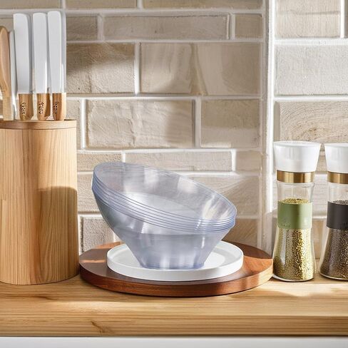 Bucla 12 Pack Blastic Serving Bowls - 20 Oz Angled Serving Bowls يمكن التخلص منه للرقائق والحلوى والسلطة والفواكه - مثالية للحفلات والزفاف in Kuwait