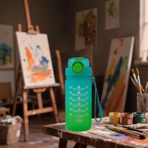 ZZT 20 أوقية زجاجات مياه مع علامة الوقت للشرب والقش ، والكلمات التحفيزية زجاجة المياه ، وتسرب ، زجاجة مياه رياضية للصالة الرياضية والنشاط في الهواء الطلق (الأرجواني) in Kuwait