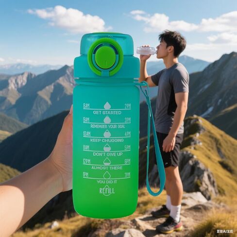 ZZT 20 أوقية زجاجات مياه مع علامة الوقت للشرب والقش ، والكلمات التحفيزية زجاجة المياه ، وتسرب ، زجاجة مياه رياضية للصالة الرياضية والنشاط في الهواء الطلق (الأرجواني) in Kuwait