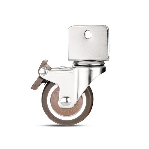 1.5 Furniture Crib Casters Cabinet Clamp with Brake Wheels Soft Rubber Swivel Caster Furniture 4 Pcs(N0.3,18mm) in Saudi Arabia