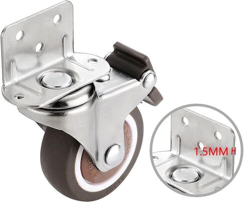Heavy Duty Casters 20kg Mute Swivel Wheels for Workbench Soft Rubber Universal Castor 1Pcs(2 inch with Brake) in Saudi Arabia
