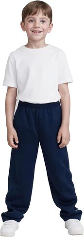 3 Pack Boys Open Bottom Track Pants with Zipper Pockets and Drawstring for Kids Everyday Wear and Sports in Kuwait
