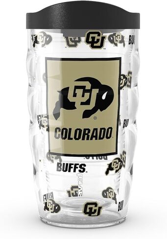 Tervis Colorado Buffaloes - العمل الإضافي المصنوع في الولايات المتحدة الأمريكية كوب سفر معزول مع عزل معزول يحافظ على المشروبات الباردة والساخنة ، 10 أوقية ، كلاسيكية in Kuwait