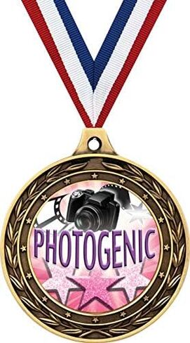 Beauty Gold Duo Medal, 3" Photogenic Prizes, Kids Beauty Pageant Trophy Medal Awards Prime in Saudi Arabia