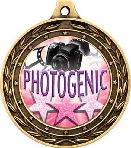 Beauty Gold Duo Medal, 3" Photogenic Prizes, Kids Beauty Pageant Trophy Medal Awards Prime in Saudi Arabia