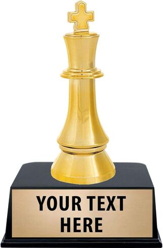 Chess King Trophies with Custom Engraving, 6" Personalized Gold Chess Piece Award Trophy On Black Base Prime in Saudi Arabia