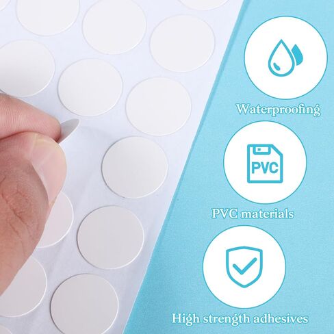 290 Pcs White Screw Hole Covers Stickers, Screws Cap Covers Self-Adhesive White Sticker to Cover Screw Furniture Stickers PVC Waterproof Screws Hole Sticker for Wooden Furniture Cabinet, 12/15/21 mm in Saudi Arabia