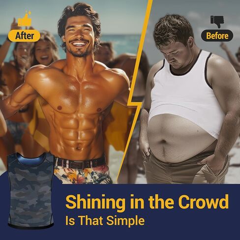 Sweat Vest for Men - Sauna Tank Top for Men Weight Loss, Compression Waist Trainer, Men's Sauna Vest for Gym Workout in Saudi Arabia