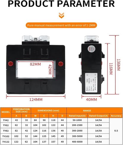 انقسام زر المحولات الحالية الثابتة ثقب مربع CT 50-60Hz 1000A/5A لمستشعر تيار عداد الطاقة الكهربائية (400A) in Saudi Arabia