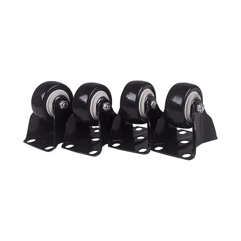 Heavy Duty 616 Lb Black 2.0 Inch Dia Fixed Castor Wheels Trolley Furniture Caster Pack of 4 in Kuwait