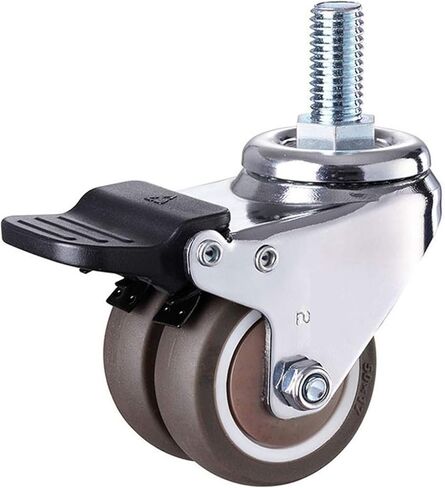 4Pcs/Set Heavy Duty Swivel Stem Rubber Caster Wheels M10 X 25mm Locking Casters 50mm(Set 2) in Saudi Arabia