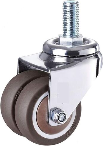 4Pcs/Set Heavy Duty Swivel Stem Rubber Caster Wheels M10 X 25mm Locking Casters 50mm(Set 2) in Saudi Arabia