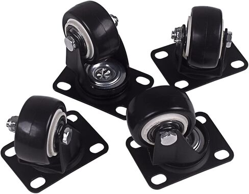 4Pcs/lot Black Swivel 2 Inch Dia Castor Wheels Trolley Furniture Caster Heavy Duty 616 Lb in Saudi Arabia