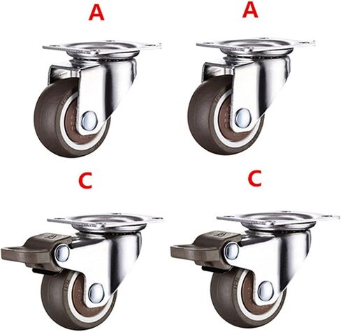 4pcs 1.5 بوصة TPE 8x20mm Ultra Rubber Wheel Brake Brake Furniture Wheel with with screat (C15) in Saudi Arabia