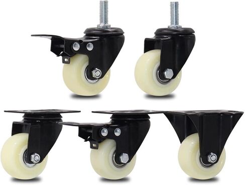 4Pcs 1.5 Inches 41mm 180kg Black Swivel Castor Wheels Trolley Durable Furniture Caster Nylon(C15) in Saudi Arabia
