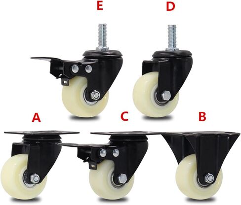 4Pcs 1.5 Inches 41mm 180kg Black Swivel Castor Wheels Trolley Durable Furniture Caster Nylon(C15) in Saudi Arabia