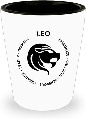 Leo Shot Glass - لعلامة Leo Star - عيد ميلاد - عيد الميلاد - برجك - رمز البروج - علم التنجيم in Saudi Arabia