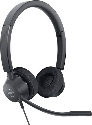 Dell Pro Stereo Headset - WH3022, Control Panel Includes Call Control, Boom Mic, Adjustable Headband, Ear Cushions, Black in Saudi Arabia