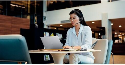 Dell Pro Stereo Headset - WH3022, Control Panel Includes Call Control, Boom Mic, Adjustable Headband, Ear Cushions, Black in Saudi Arabia