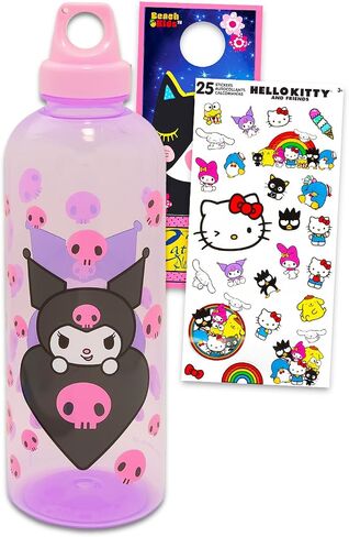مجموعة زجاجة ماء 30oz قابلة لإعادة الاستخدام - حزمة من Sanrio البلاستيكية البلاستيكية المقطوعة تويست تويست للمنزل ، بالإضافة إلى الملصقات ، المزيد | اللوازم المدرسية كورومي in Saudi Arabia