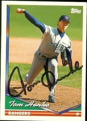 مستودع توقيعه 48955 توم هينك موقعة بطاقة البيسبول تكساس رينجرز 1994 Topps رقم .644 in Saudi Arabia