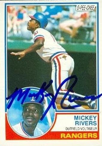 Autograph Warehouse 49191 Mickey Rivers Autographed Baseball Card Texas Rangers 1983 O-Pee-Chee No .224 in Saudi Arabia