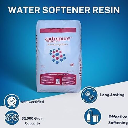 راتنج مقطورة مقطورة مياه راتنج 1 cu ft - 25 لتر - 32000 من حبات الراتنجات الكاتيون عالية السعة حبة - بنية 7 ٪ معتمدة للاستخدام المنزلي للاستخدام in Saudi Arabia
