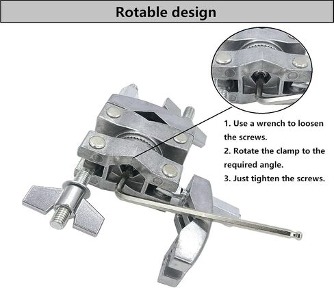Drum Multi Angle Clamp Rotating Drum Set Cymbal Stand Expansion Mounting Clamp Mount Hardware for 1/2'' to 1'' inch Pipes in Saudi Arabia