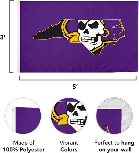 Desert Cactus East Carolina University Flag - 3 × 5 أقدام قراصنة لافتة ، نسيج متين داخلي/خارجي ، تصميم البوليستر بنسبة 100 ٪ (النمط ب) in Saudi Arabia