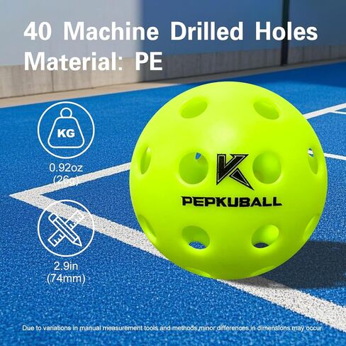 Pickleball Balls Indoor: 4 Pack, 8 Pack, 12 Pack | 40-Hole Outdoor Pickleballs, High Visibility & Bounce, Stylish & Durable for All Paddle Styles & Skill Levels in Saudi Arabia