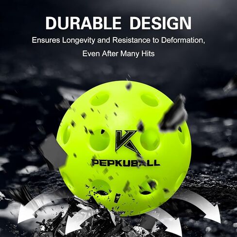 Pickleball Balls Indoor: 4 Pack, 8 Pack, 12 Pack | 40-Hole Outdoor Pickleballs, High Visibility & Bounce, Stylish & Durable for All Paddle Styles & Skill Levels in Saudi Arabia