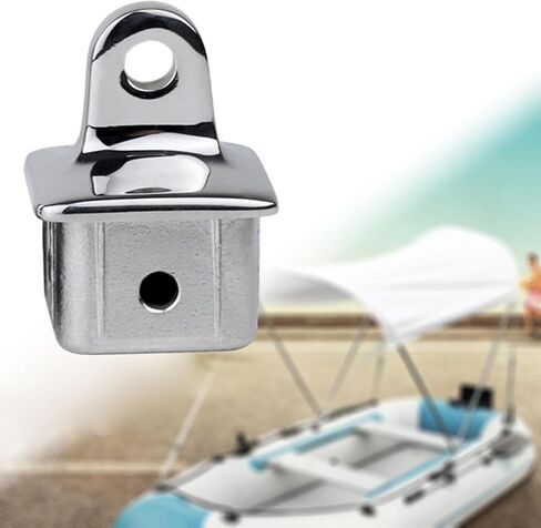 Square Tubing Top Eye End Cap Hardware Equipment Parts Mirror Polished Boat Sliding Cap Marine Bimini Fitting for Awning in Kuwait