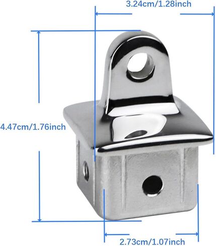Square Tubing Top Eye End Cap Hardware Equipment Parts Mirror Polished Boat Sliding Cap Marine Bimini Fitting for Awning in Kuwait