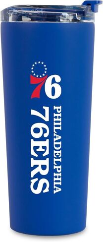 Rico Industries NBA Basketball Philadelphia 76ers Royal Blue 24oz Stainless Steel Tumbler with Lid and Dual Functioning Lid in Saudi Arabia