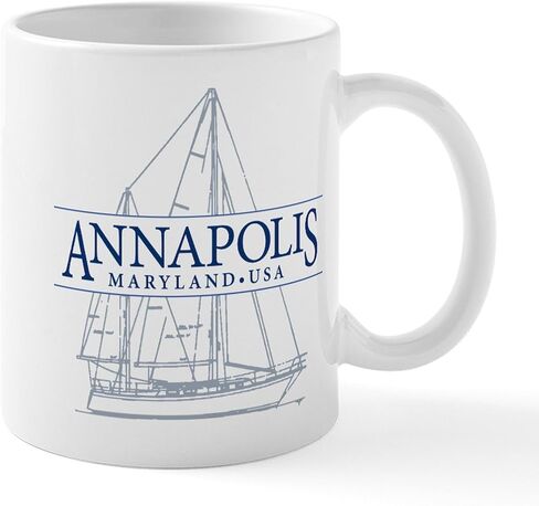 Cafepress Annapolis Sailboat Mug 11 أوقية (325 مل) قدح القهوة السيراميك in Kuwait