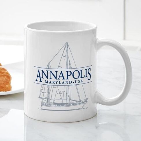 Cafepress Annapolis Sailboat Mug 11 أوقية (325 مل) قدح القهوة السيراميك in Kuwait