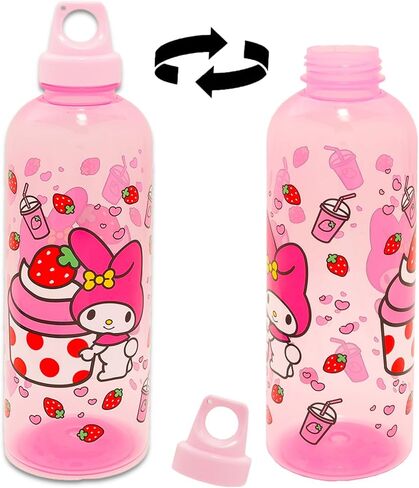 مجموعة زجاجة ماء قابلة لإعادة الاستخدام من Sanrio - حزمة مع زجاجة ماء من البلاستيك 30 أوقية مع تويست أعلى للمنزل والمدرسة والرياضة ، بالإضافة إلى ملصق ، المزيد من الحاوية الرياضية in Saudi Arabia