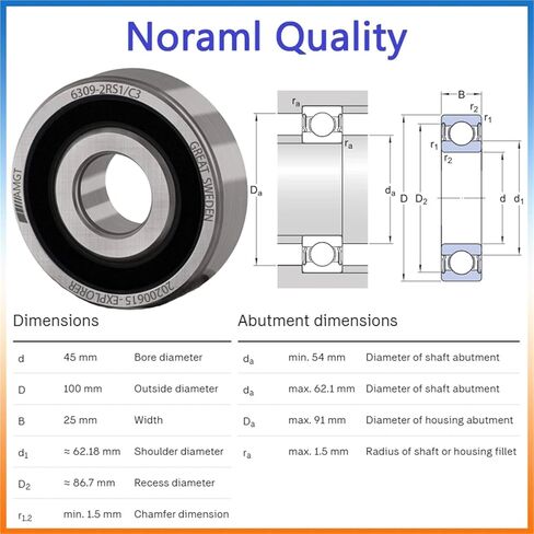 1PCs تحمل 6309 6309-2RS 6309-2Z 6309-2ZN 6309NR 6309-2RSNR DEET GROOVE BALLE (6309N-2ZP5C3) in Kuwait
