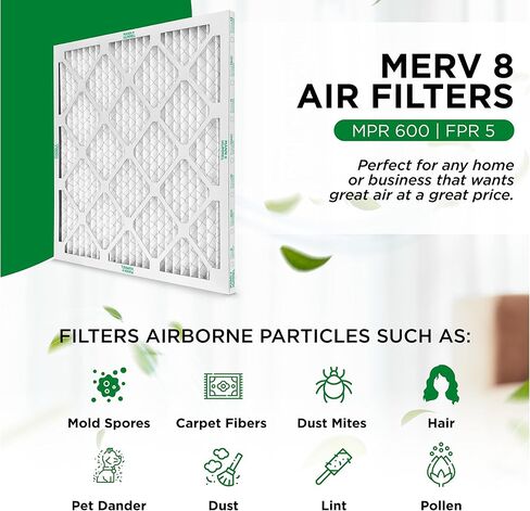 20x20x4 MERV 8 مطاطية HVAC AC FURNACE مرشحات الهواء. 3 حزمة. (الحجم الدقيق: 19.5 × 19.5 × 3.75 بوصة) in Saudi Arabia