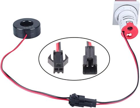 عرض LED Voltmeter ، متر جهد AC ، 22 مم مربع لوحة العرض المزدوجة Voltmeter Ammeter AC 0-100A 60-500V متر مؤشر ، كاشف تيار اختبار الجهد (الأخضر) in Saudi Arabia