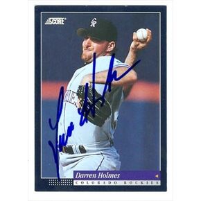 Autograph Warehouse 40517 Darren Holmes Autographed Baseball Card Colorado Rockies 1993 Score No. 207 in Saudi Arabia
