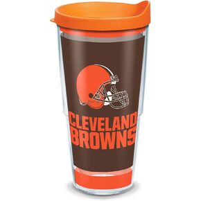 Tervis 1325570 NFL Cleveland Browns - Touchdown Insulated Tumbler with Wrap and Orange Travel Lid, 24 oz - Tritan, Clear in Saudi Arabia