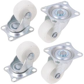 4Pcs White 1.25 Inch Single Wheel Light Duty Swivel Rectangle Top Plate Move Flexible Light Duty in Saudi Arabia