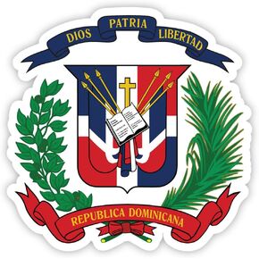 Dominican Republic coat of arms sticker decal 4" x 4" F in Saudi Arabia